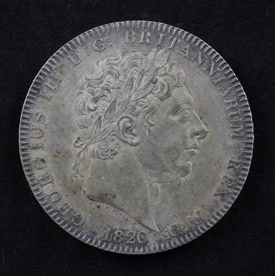 A George III 1820 silver crown LX,